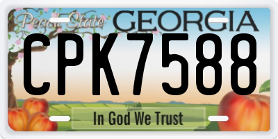 GA license plate CPK7588