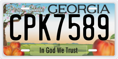 GA license plate CPK7589