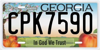 GA license plate CPK7590