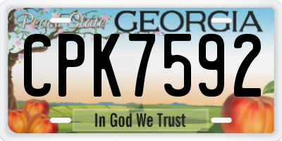 GA license plate CPK7592