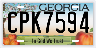 GA license plate CPK7594
