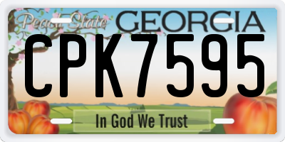 GA license plate CPK7595