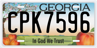 GA license plate CPK7596