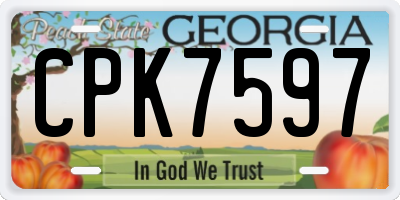 GA license plate CPK7597