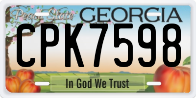 GA license plate CPK7598