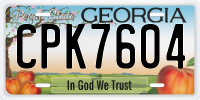 GA license plate CPK7604