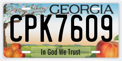 GA license plate CPK7609
