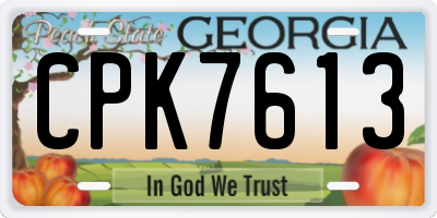 GA license plate CPK7613