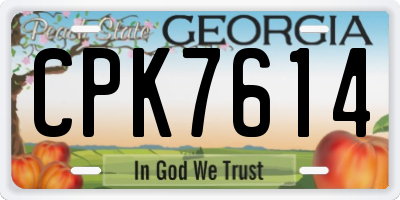 GA license plate CPK7614