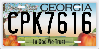 GA license plate CPK7616