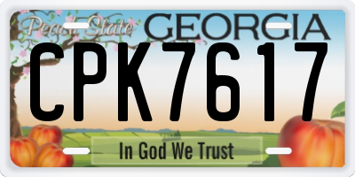 GA license plate CPK7617