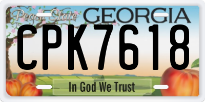 GA license plate CPK7618