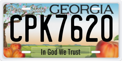 GA license plate CPK7620