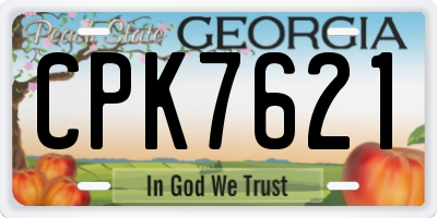 GA license plate CPK7621