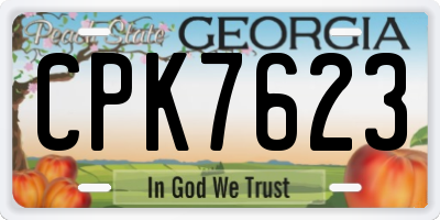 GA license plate CPK7623