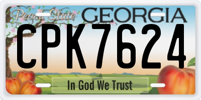 GA license plate CPK7624