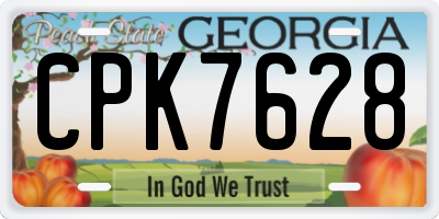 GA license plate CPK7628