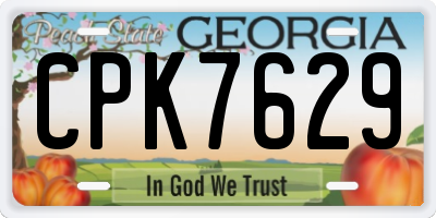 GA license plate CPK7629