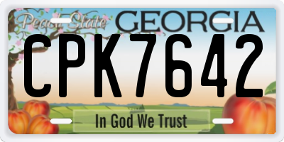 GA license plate CPK7642