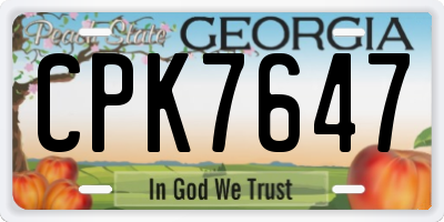 GA license plate CPK7647
