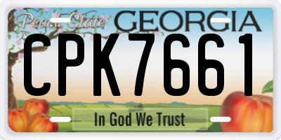 GA license plate CPK7661