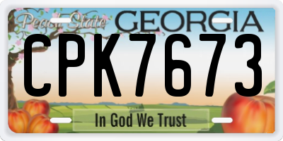 GA license plate CPK7673