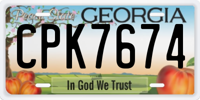 GA license plate CPK7674