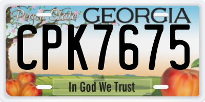 GA license plate CPK7675