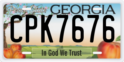 GA license plate CPK7676