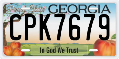 GA license plate CPK7679