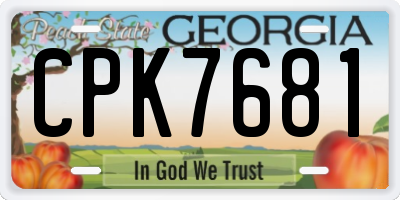 GA license plate CPK7681