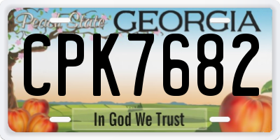 GA license plate CPK7682