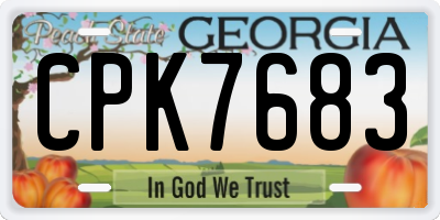 GA license plate CPK7683