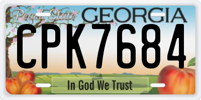 GA license plate CPK7684
