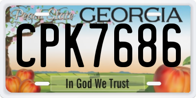 GA license plate CPK7686