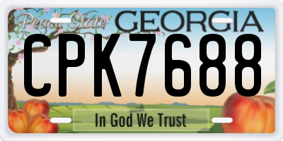 GA license plate CPK7688
