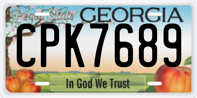 GA license plate CPK7689