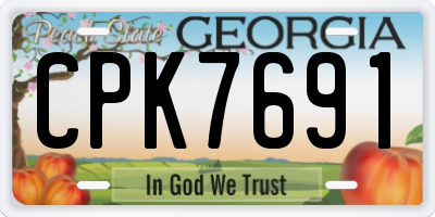 GA license plate CPK7691