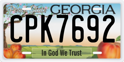 GA license plate CPK7692