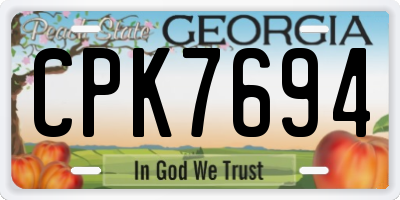 GA license plate CPK7694