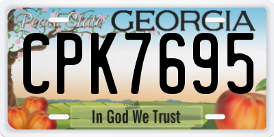 GA license plate CPK7695