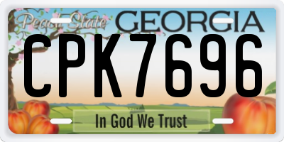 GA license plate CPK7696