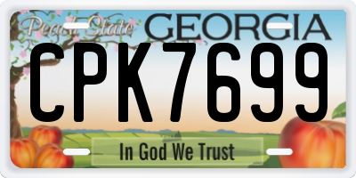 GA license plate CPK7699