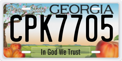 GA license plate CPK7705