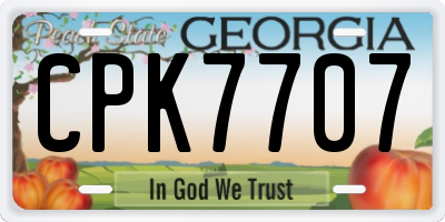 GA license plate CPK7707
