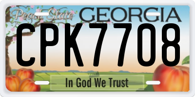 GA license plate CPK7708