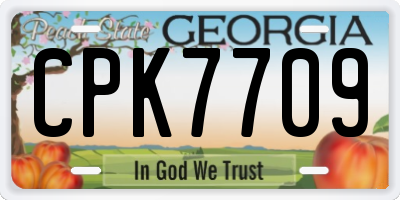 GA license plate CPK7709