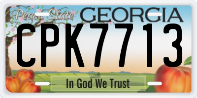 GA license plate CPK7713