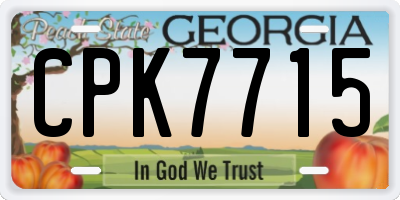 GA license plate CPK7715