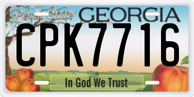 GA license plate CPK7716